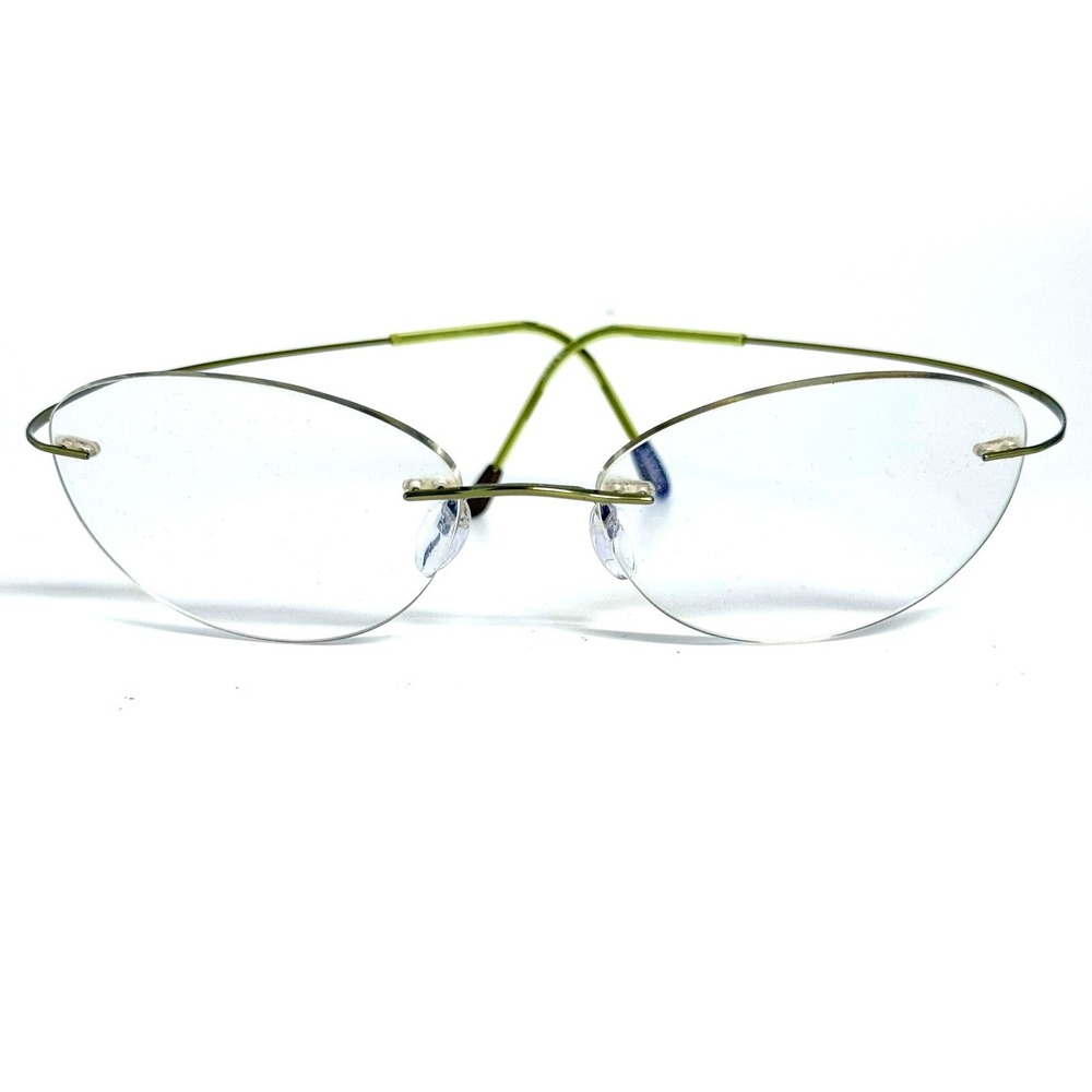 Lindberg Spirit Titanium Rimless Eyeglasses Gold Tone Oval Frames